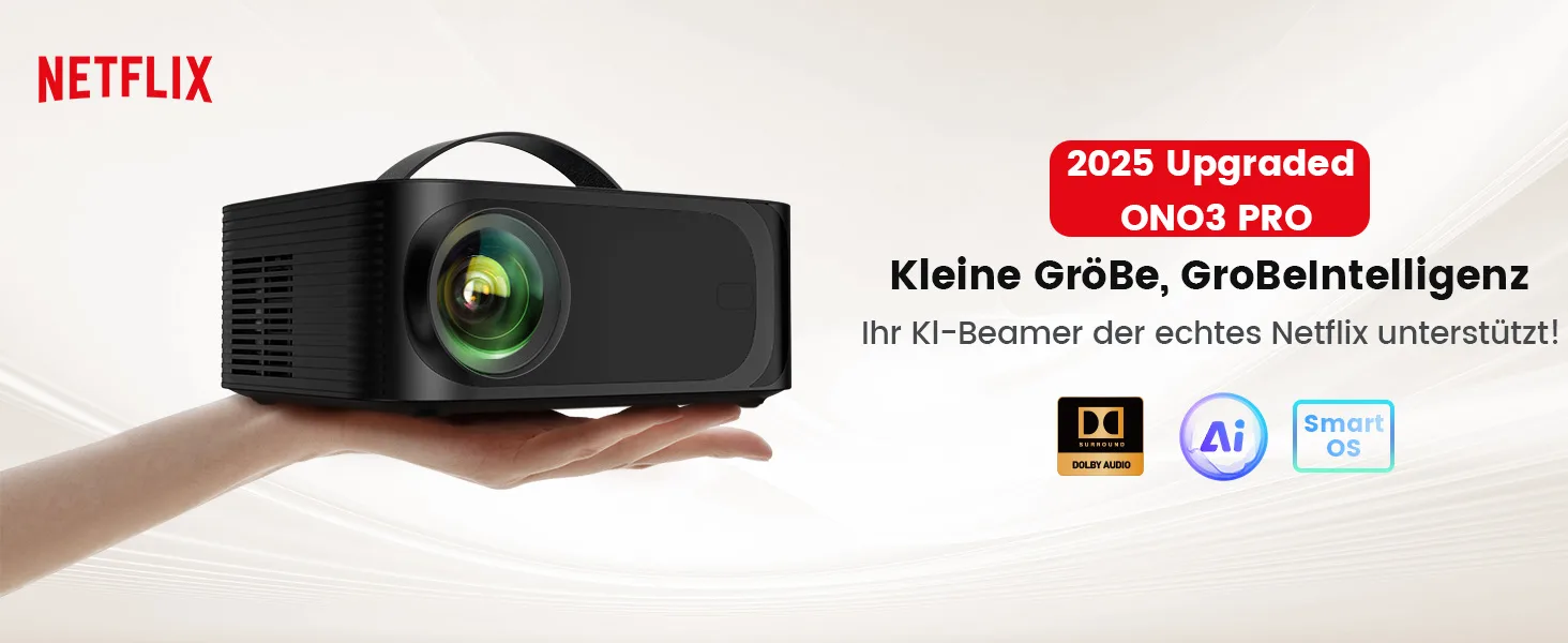 ONO3 Pro auf einer Handfläche, daneben die Zertifizierungslogos