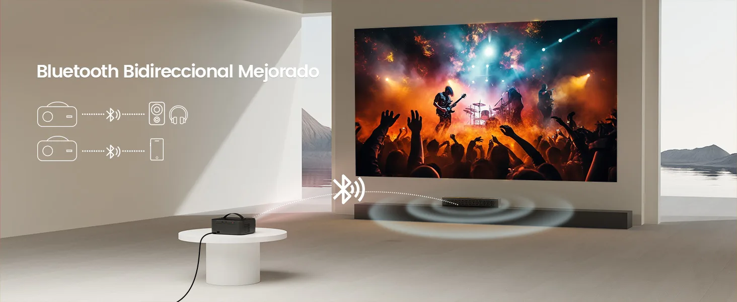 ONO3 Pro conectado por Bluetooth a una barra de sonido y a unos auriculares